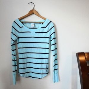 VS Pink Henley Long Sleeve! Cool blue!!